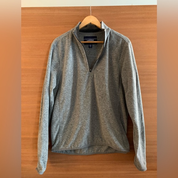 LAND’S END gray quarter-zip fleece. Men’s Medium Tall (size 38/40). - Picture 3 of 6